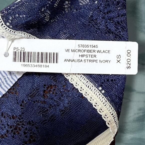 NWT Soma Vanishing Edge Seamless Microfiber Hipster XS Lace Stripe No-Show Panty - Picture 4 of 8